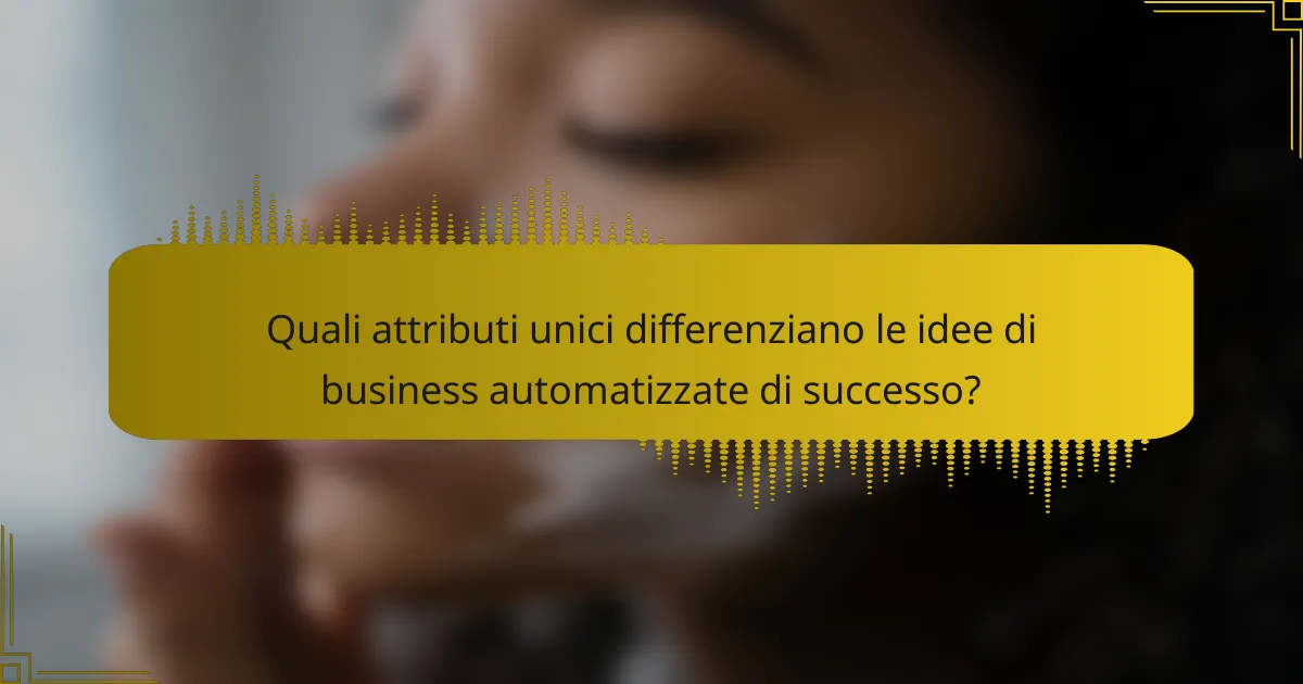 Quali attributi unici differenziano le idee di business automatizzate di successo?