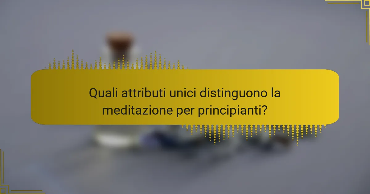 Quali attributi unici distinguono la meditazione per principianti?